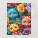 Recherche de chats colorés cartes postales Dynamique