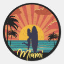 Recherche de coucher du soleil de miami autocollants Rétro