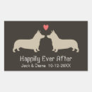 Recherche de chien rectangles autocollants Corgi