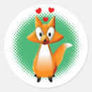 Recherche de rouge renard autocollants Dessin animé mignon