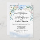 Recherche de modern floral fiançailles invitations Bleu