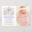 Recherche de moderne fille baptême invitations Blanc