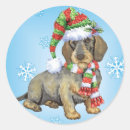 Recherche de noël de teckel autocollants Doxie
