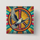 Recherche de paix colombe badges Jaune