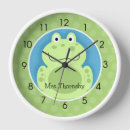 Recherche de grenouille mignonne horloges Vert
