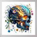 Zoek naar floral skull kunst Florale schedel