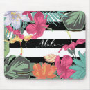Recherche de fleur tropicale tapis souris Noir