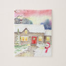 Recherche de chalet puzzles Aquarelle