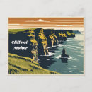Recherche de falaises moher cartes postales Rétro