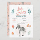 Recherche de safari baby shower fille invitations Rose