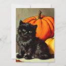 Recherche de chat noir vintage halloween invitations Éffrayant