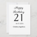 Recherche de 21ans anniversaire invitations Minimaliste