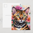 Recherche de chat floral cartes postales Animal