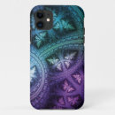 Recherche de conception de fractale iphone coques Bleu