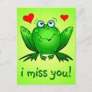 Recherche de amour grenouille cartes postales Vert