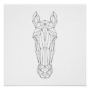Recherche de cheval noir et blanc posters Moderne