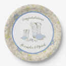 Recherche de western baby shower assiettes Bleu