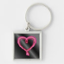 Recherche de rose fluorescent porteclés Coeur