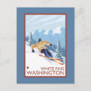 Recherche de ski de neige cartes postales Blanc