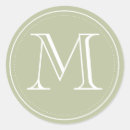 Recherche de monogramme vert autocollants Coloré