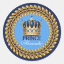 Recherche de prince bleu baby shower autocollants Couronne d'or