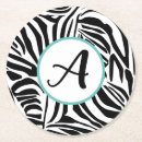 Recherche de zèbre noir et blanc dessous de verres Impression d'animal