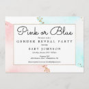 Zoek naar gender reveal babyshower uitnodigingen Roze of blauw