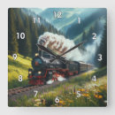 Recherche de machine à vapeur horloges Train