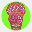 Recherche de crâne rouge autocollants Dia de los muertos