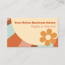 Recherche de fleurs hippies cartes visite Rétro