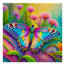 Recherche de fleurs psychédéliques posters Papillon