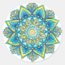 Recherche de mandala floral autocollants Bleu