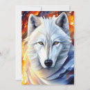 Recherche de loup blanc vœux cartes Aquarelle