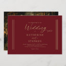 Recherche de bordeaux et or mariage invitations Couple