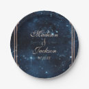 Recherche de bleu marine assiettes en papier Monogramme