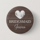 Recherche de mariage vintage badges Bridesmaid