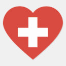 Recherche de coeur suisse autocollants Pays