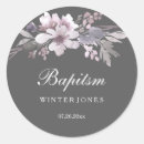 Recherche de baptême élégant autocollants Floral
