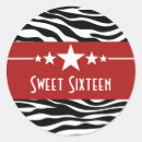 Recherche de motif de zèbre autocollants Sweet sixteen