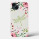 Recherche de libellule rose iphone coques Fleurs