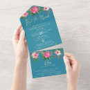 Recherche de rose et bleu turquoise invitations Aquarelle florale