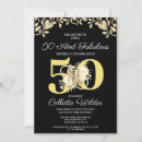 Recherche de or et noir anniversaire invitations Parti