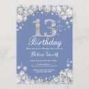 Recherche de argent bleu invitations Fête d'anniversaire