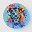 Recherche de lion coloré horloges Animal