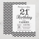 Recherche de chevron noir et blanc invitations Fête d'anniversaire