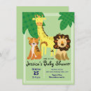 Recherche de jungle animals baby shower invitations Girafe