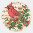 Recherche de oiseau vintage autocollants Rouge