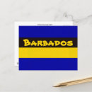 Recherche de drapeau des barbade cartes postales Bleu