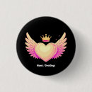 Recherche de coeur à ailes badges Rose