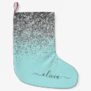 Recherche de turquoise chaussette de noël Monogramme